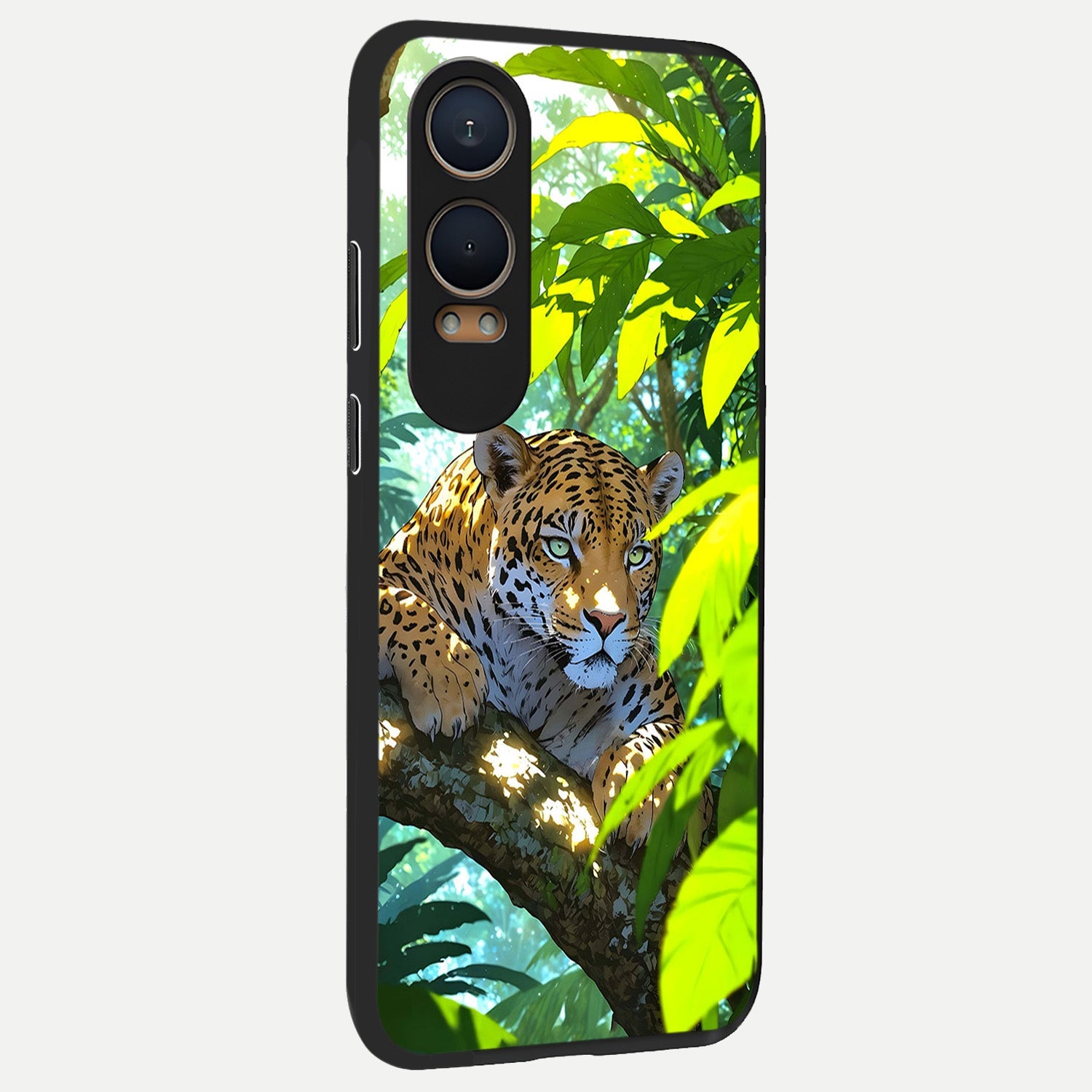  Leopard in Jungle back cover For Oneplus Nord CE4 Lite slim fit glass case with vibrant aesthetic design