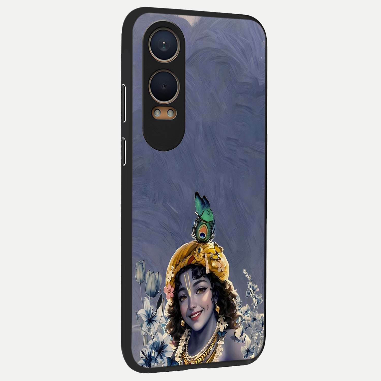  Lord Krishna back cover For Oneplus Nord CE4 Lite slim fit glass case with vibrant aesthetic design