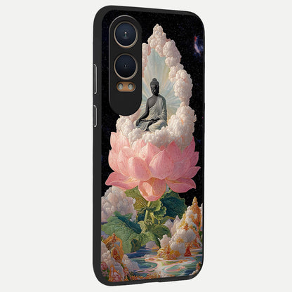  Lotus Divine Peace back cover For Oneplus Nord CE4 Lite slim fit glass case with vibrant aesthetic design