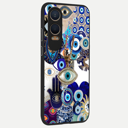  Mystic Charm Eye back cover For Oneplus Nord CE4 Lite slim fit glass case with vibrant aesthetic design