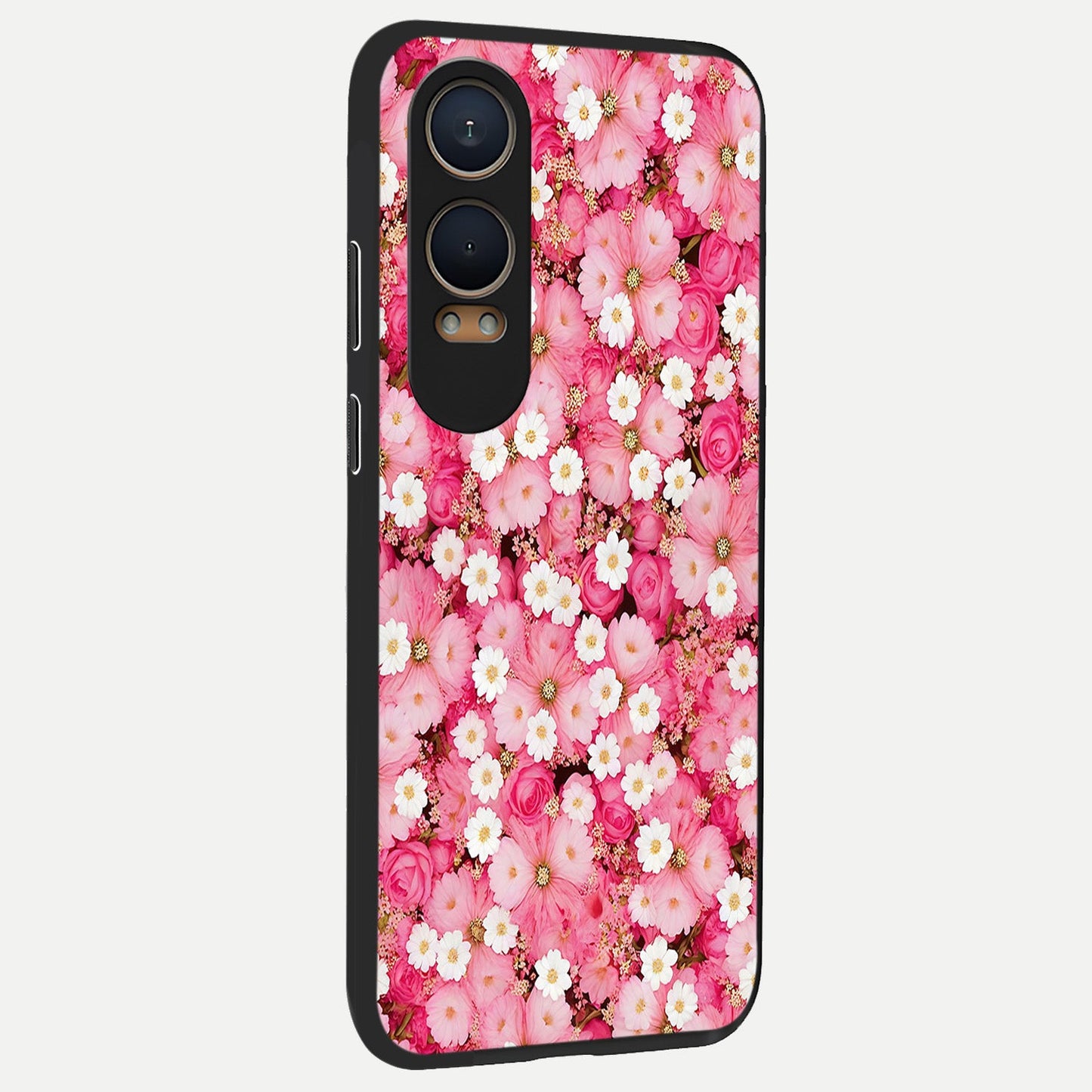  Pink Daisy Bliss back cover For Oneplus Nord CE4 Lite slim fit glass case with vibrant aesthetic design