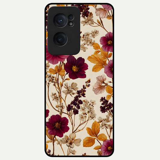  Autumn Wine Bloom Glass Case For Oneplus Nord CE2 back cover – full design glossy printed glass finish
