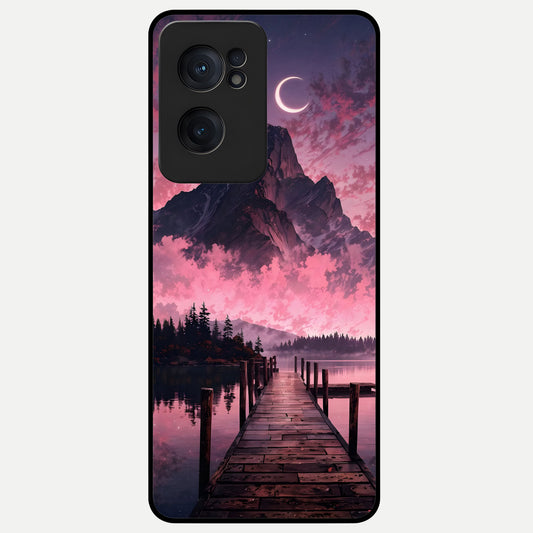  Beautiful Mountain View Glass Case For Oneplus Nord CE2 back cover – full design glossy printed glass finish