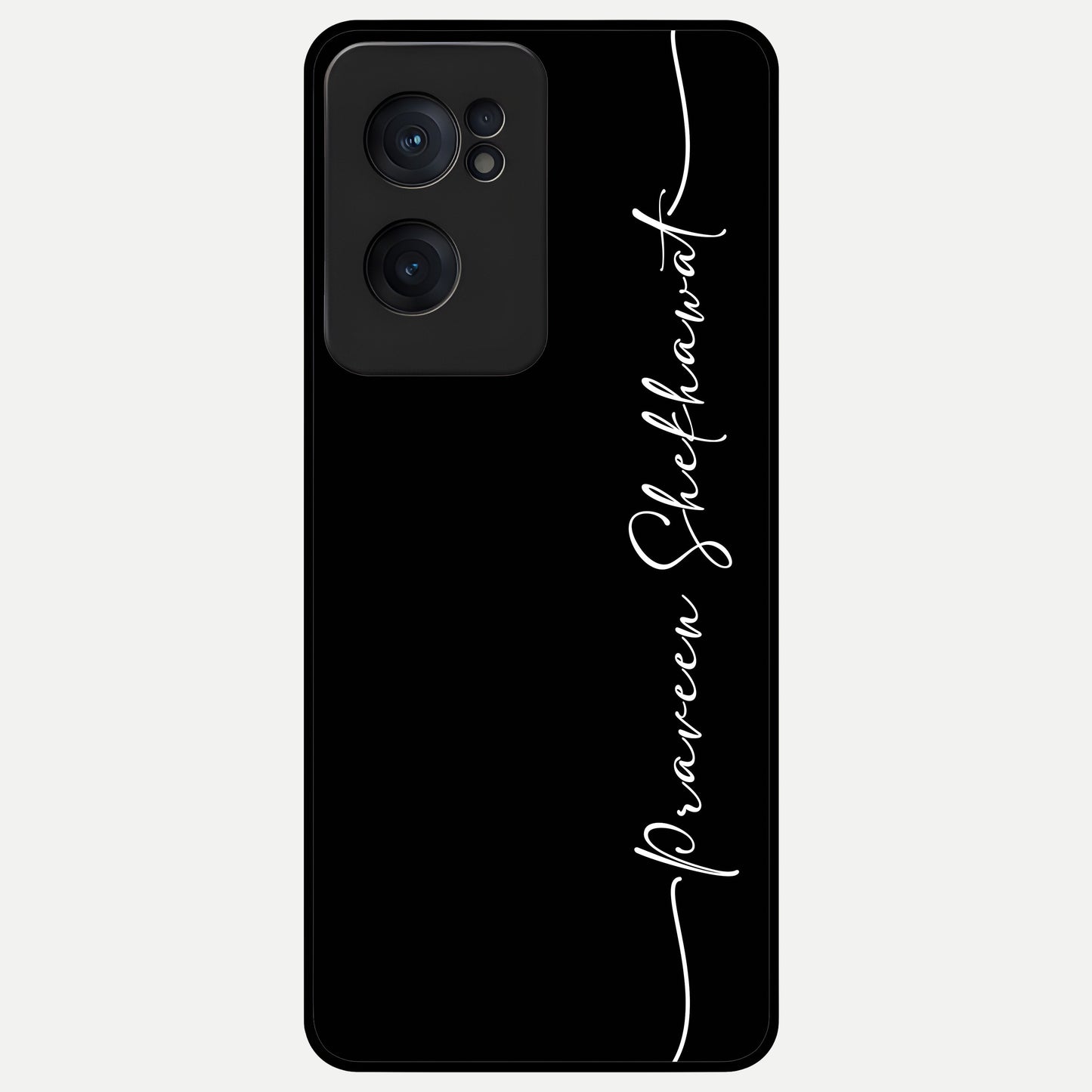  Black Tune Custom Name Glass Case For Oneplus Nord CE2 back cover – full design glossy printed glass finish