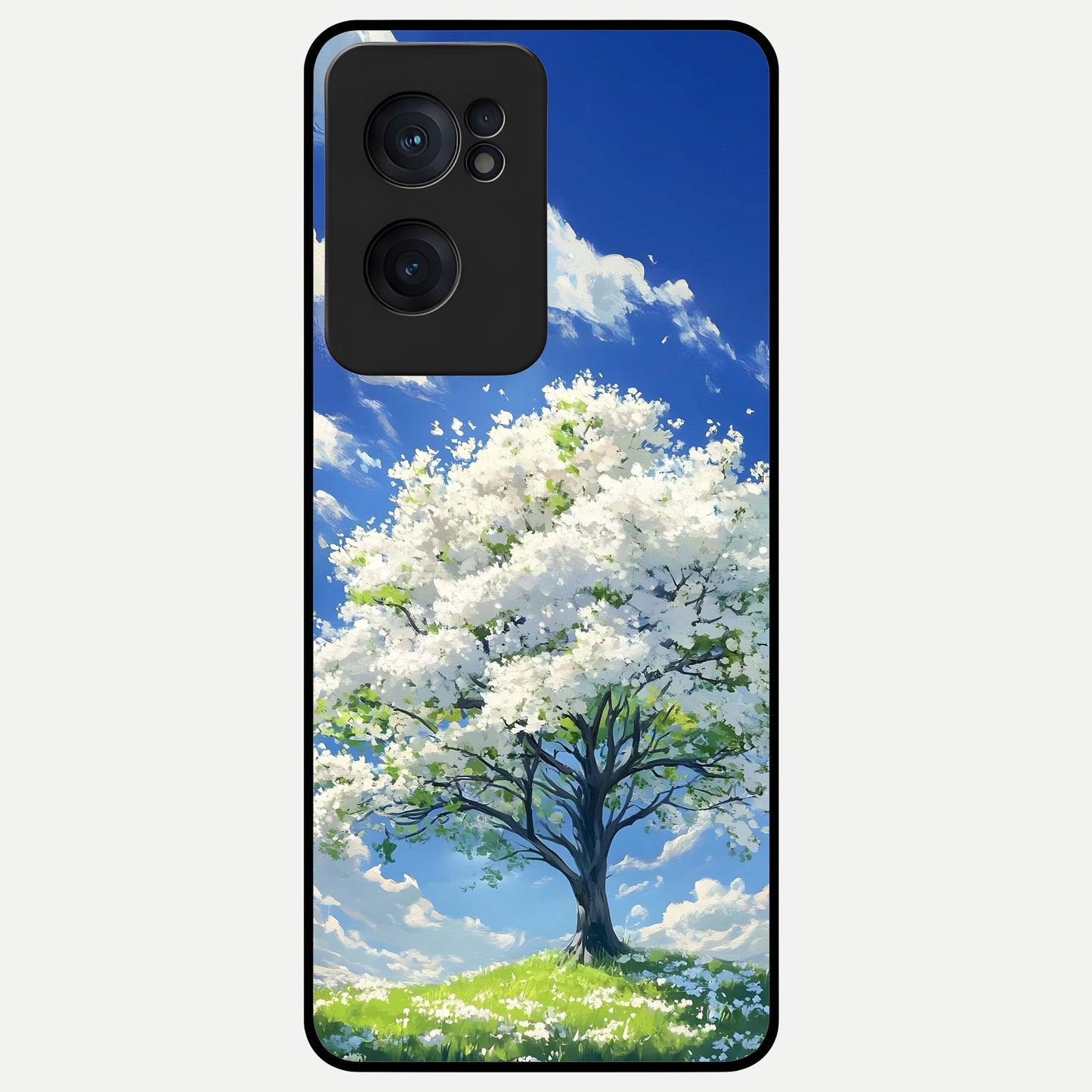  Blossom Sky Serenity Glass Case For Oneplus Nord CE2 back cover – full design glossy printed glass finish