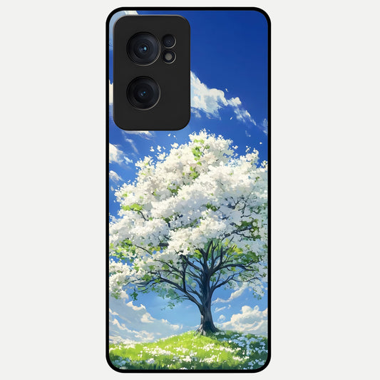 Blossom Sky Serenity Glass Case For Oneplus Nord CE2 back cover – full design glossy printed glass finish