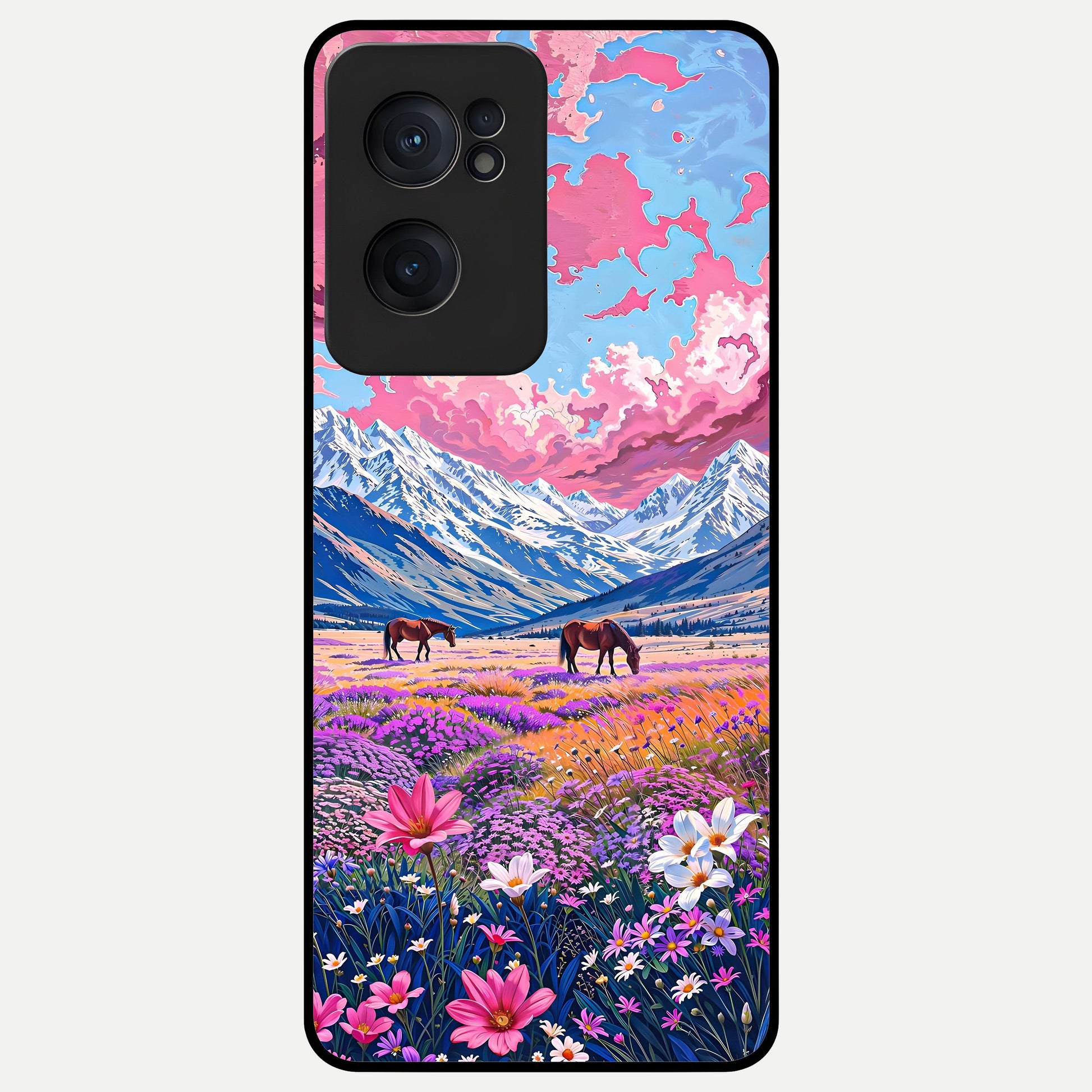  Blossom Valley Dream Glass Case For Oneplus Nord CE2 back cover – full design glossy printed glass finish
