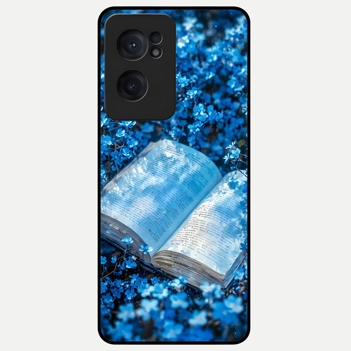  Blue Bloom Tales Glass Case For Oneplus Nord CE2 back cover – full design glossy printed glass finish