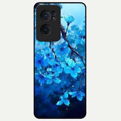  Blue Blossoms Branch Glass Case For Oneplus Nord CE2 back cover – full design glossy printed glass finish