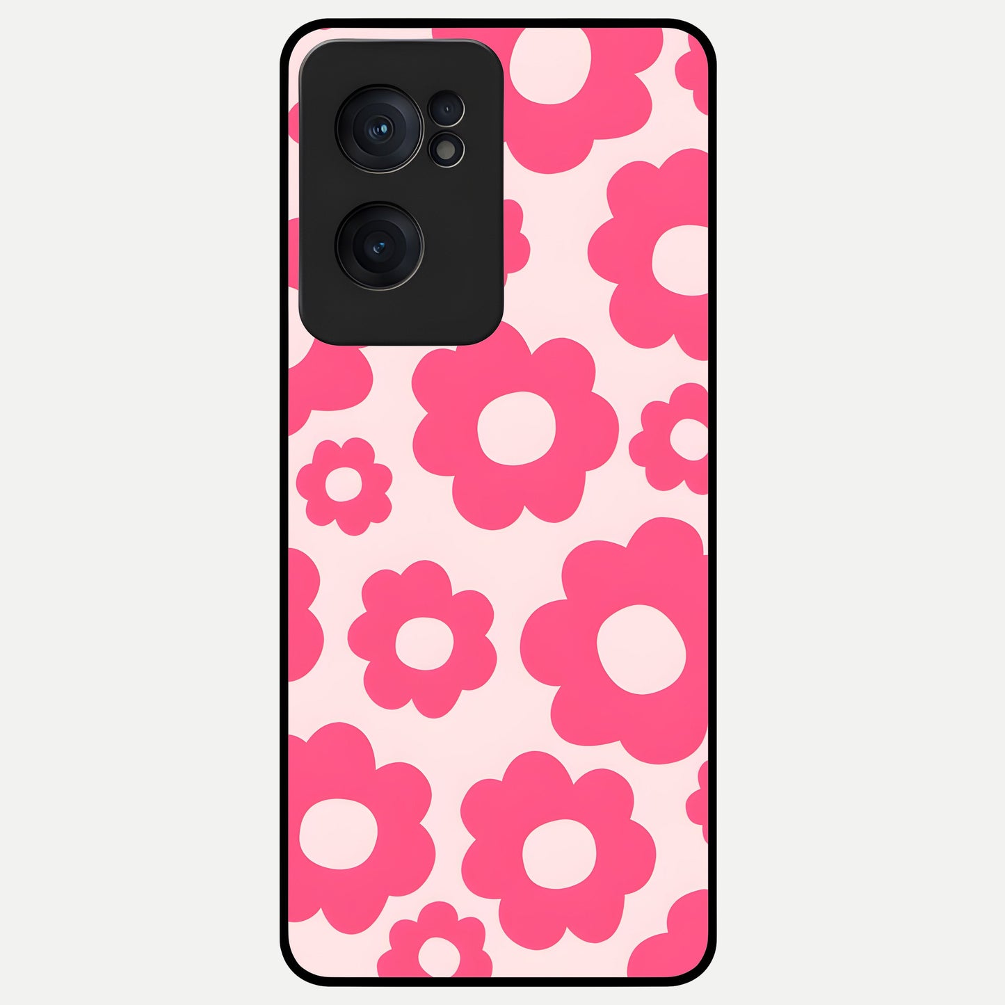  Blush Flower Pop Glass Case For Oneplus Nord CE2 back cover – full design glossy printed glass finish