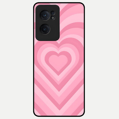  Blush Heart Waves Glass Case For Oneplus Nord CE2 back cover – full design glossy printed glass finish