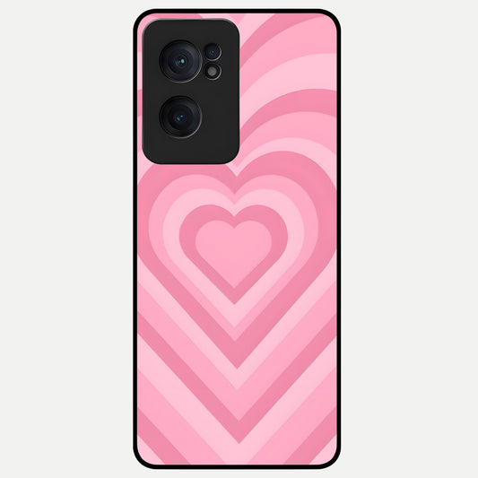  Blush Heart Waves Glass Case For Oneplus Nord CE2 back cover – full design glossy printed glass finish