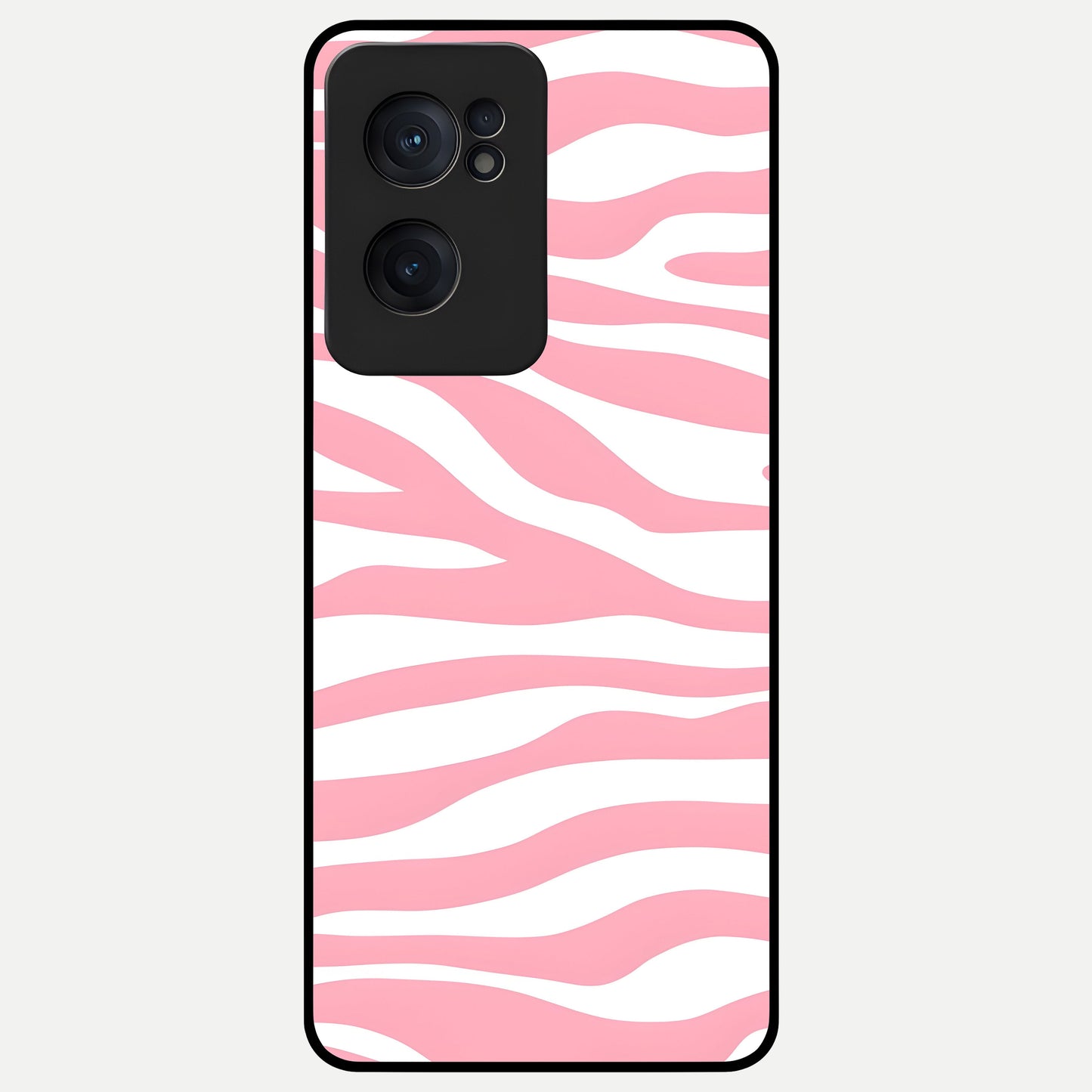  Blush Zebra Flow Glass Case For Oneplus Nord CE2 back cover – full design glossy printed glass finish