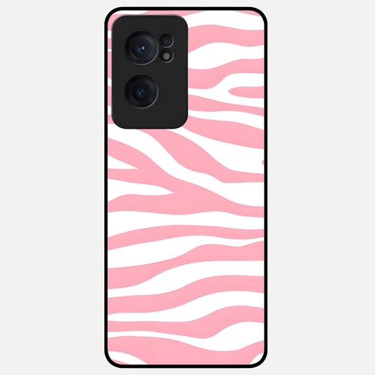  Blush Zebra Flow Glass Case For Oneplus Nord CE2 back cover – full design glossy printed glass finish
