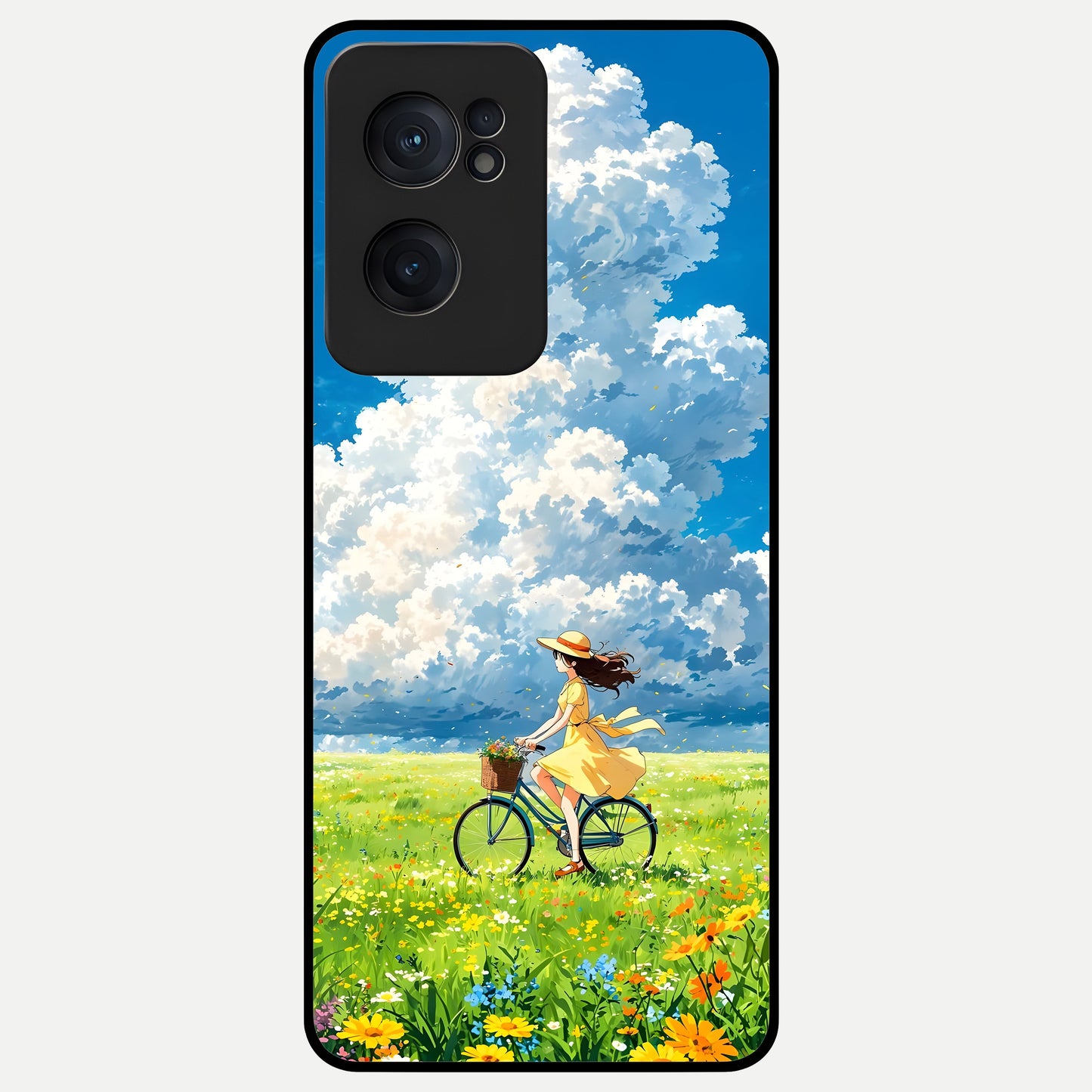  Breezy Meadow Ride Glass Case For Oneplus Nord CE2 back cover – full design glossy printed glass finish