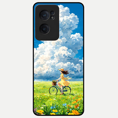  Breezy Meadow Ride Glass Case For Oneplus Nord CE2 back cover – full design glossy printed glass finish
