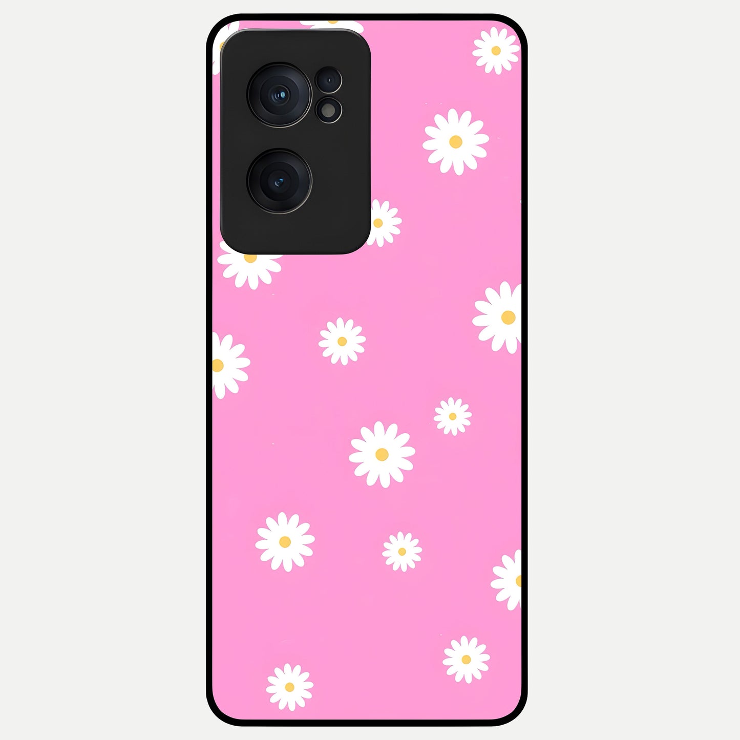  Bubblegum Daisy Pop Glass Case For Oneplus Nord CE2 back cover – full design glossy printed glass finish