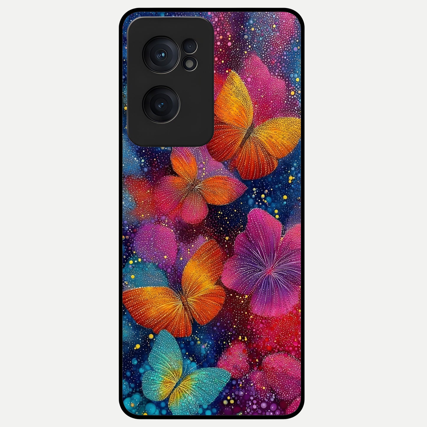  Butterfly Dream Mist Glass Case For Oneplus Nord CE2 back cover – full design glossy printed glass finish