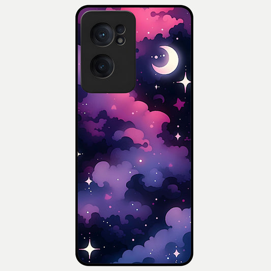  Celestial Moon Magic Glass Case For Oneplus Nord CE2 back cover – full design glossy printed glass finish