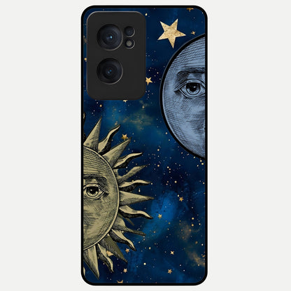  Celestial Moon With Sun Glass Case For Oneplus Nord CE2 back cover – full design glossy printed glass finish