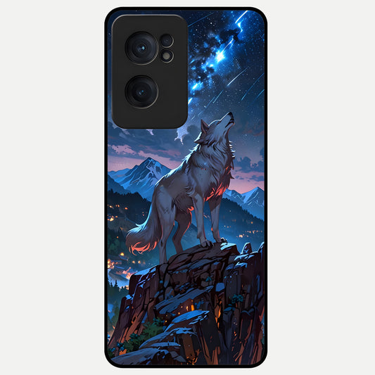  Celestial Wolf Howl Glass Case For Oneplus Nord CE2 back cover – full design glossy printed glass finish