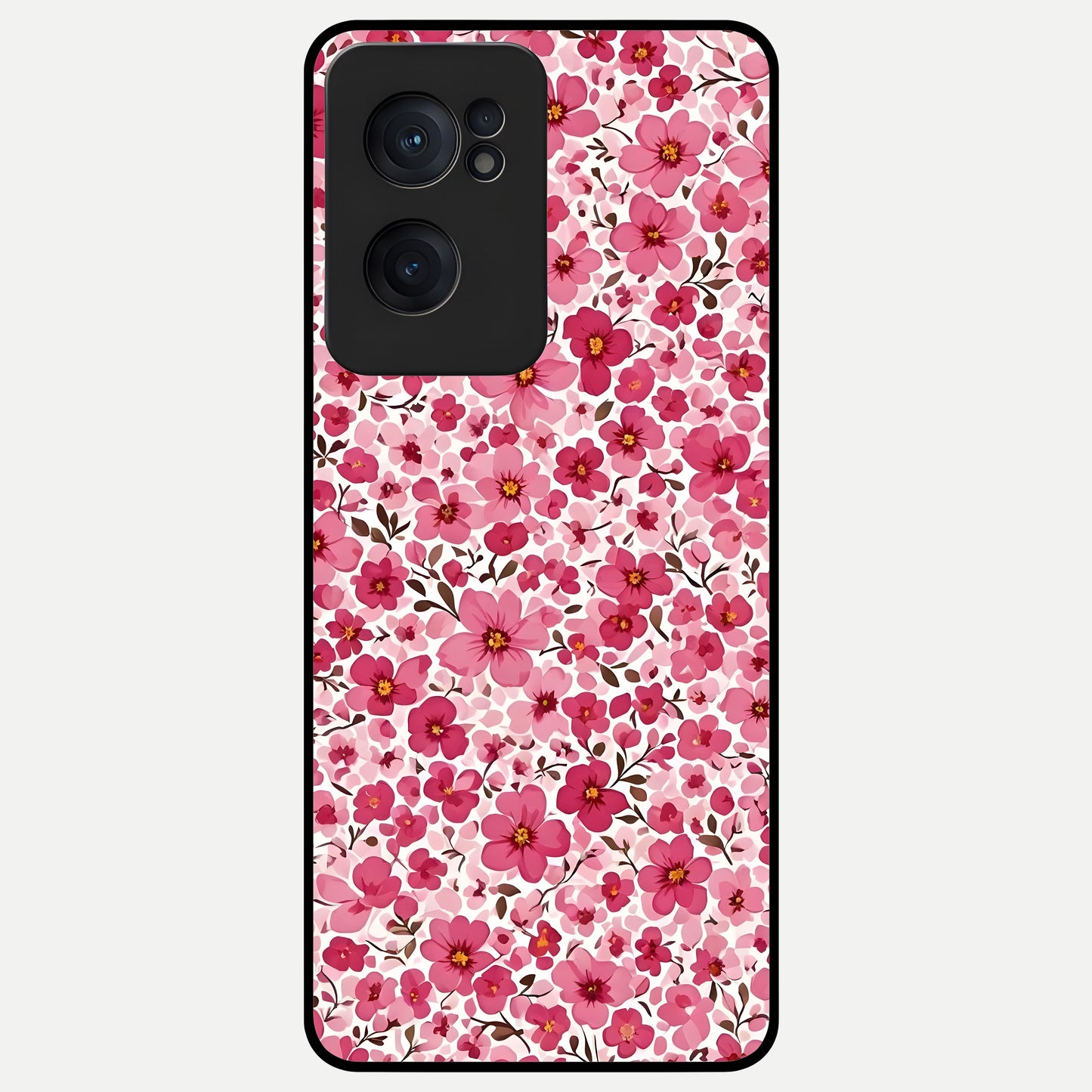  Cherry Blossom Charm Glass Case For Oneplus Nord CE2 back cover – full design glossy printed glass finish