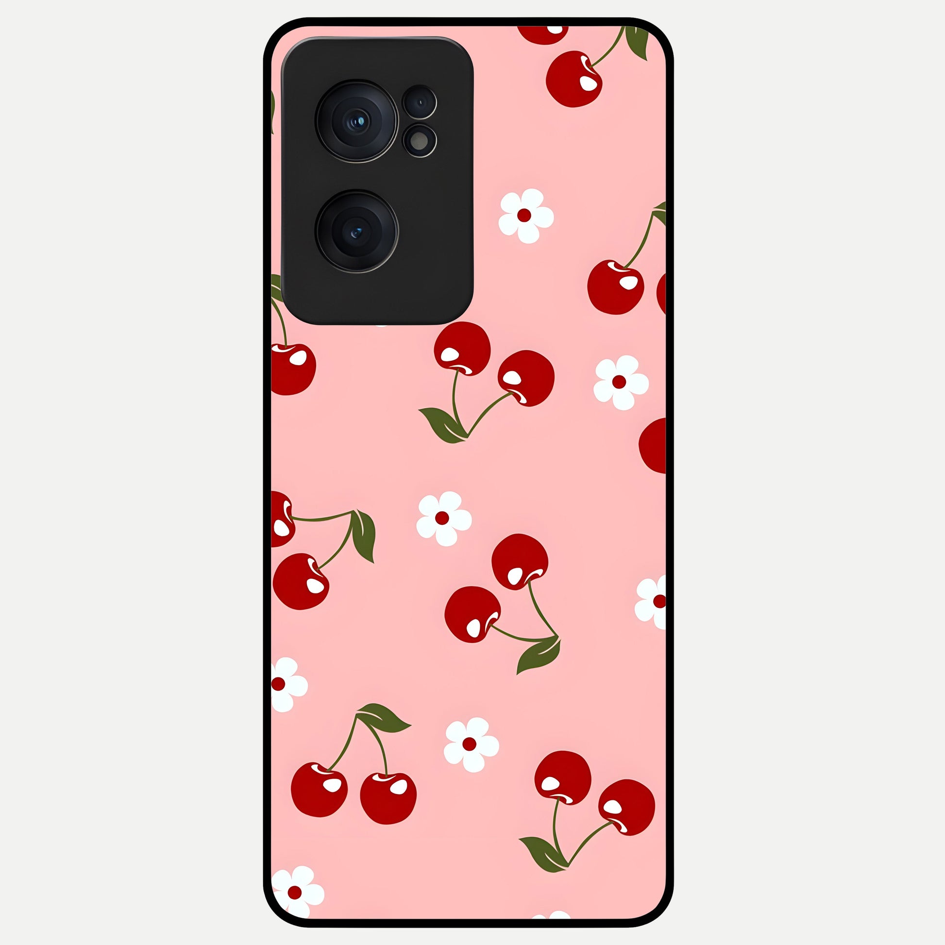  Cherry Love Mood Glass Case For Oneplus Nord CE2 back cover – full design glossy printed glass finish