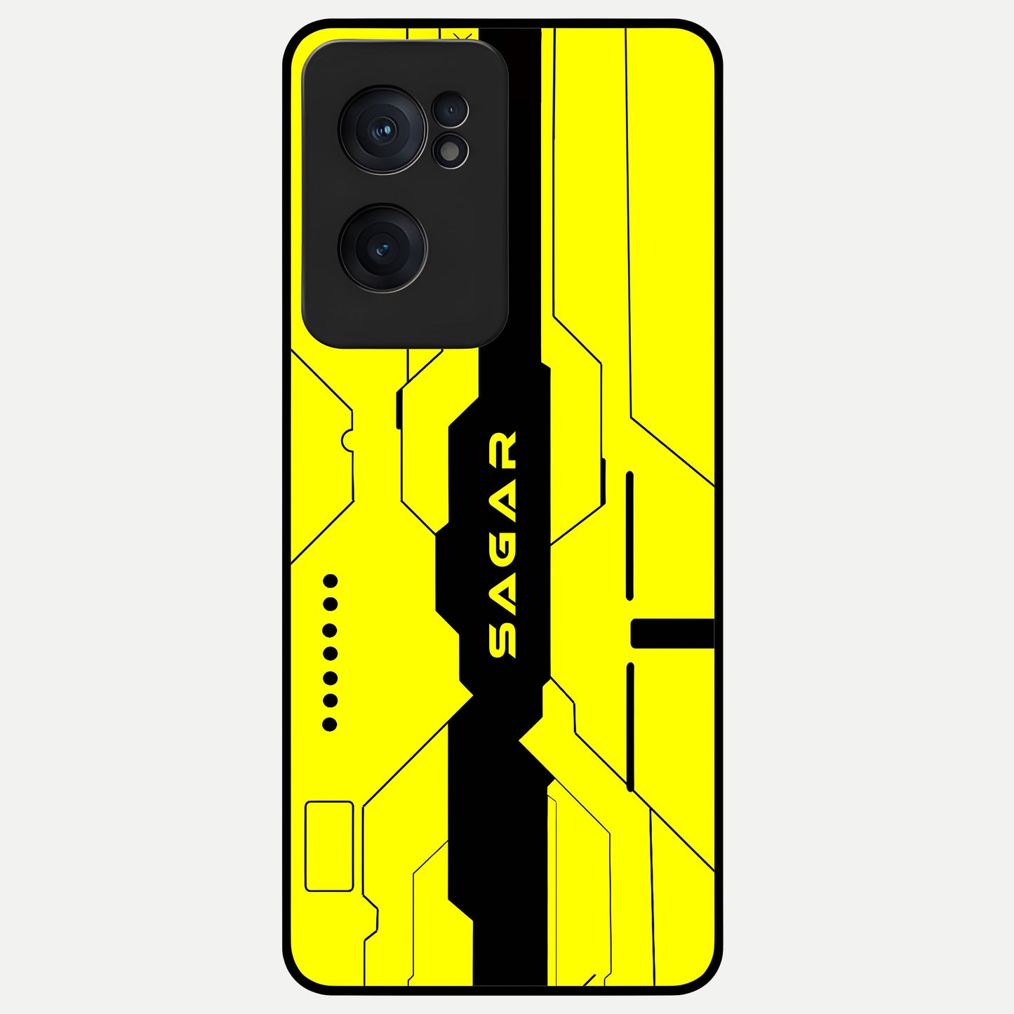  Circuit CYBERPUNK Custom Name Glass Case For Oneplus Nord CE2 back cover – full design glossy printed glass finish