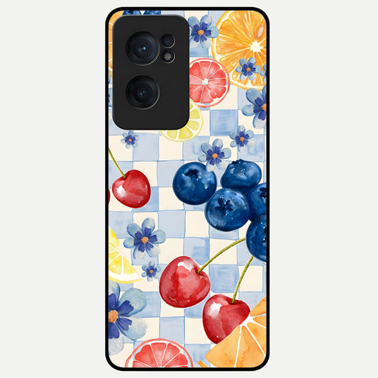  Citrus Bloom Joy Glass Case For Oneplus Nord CE2 back cover – full design glossy printed glass finish