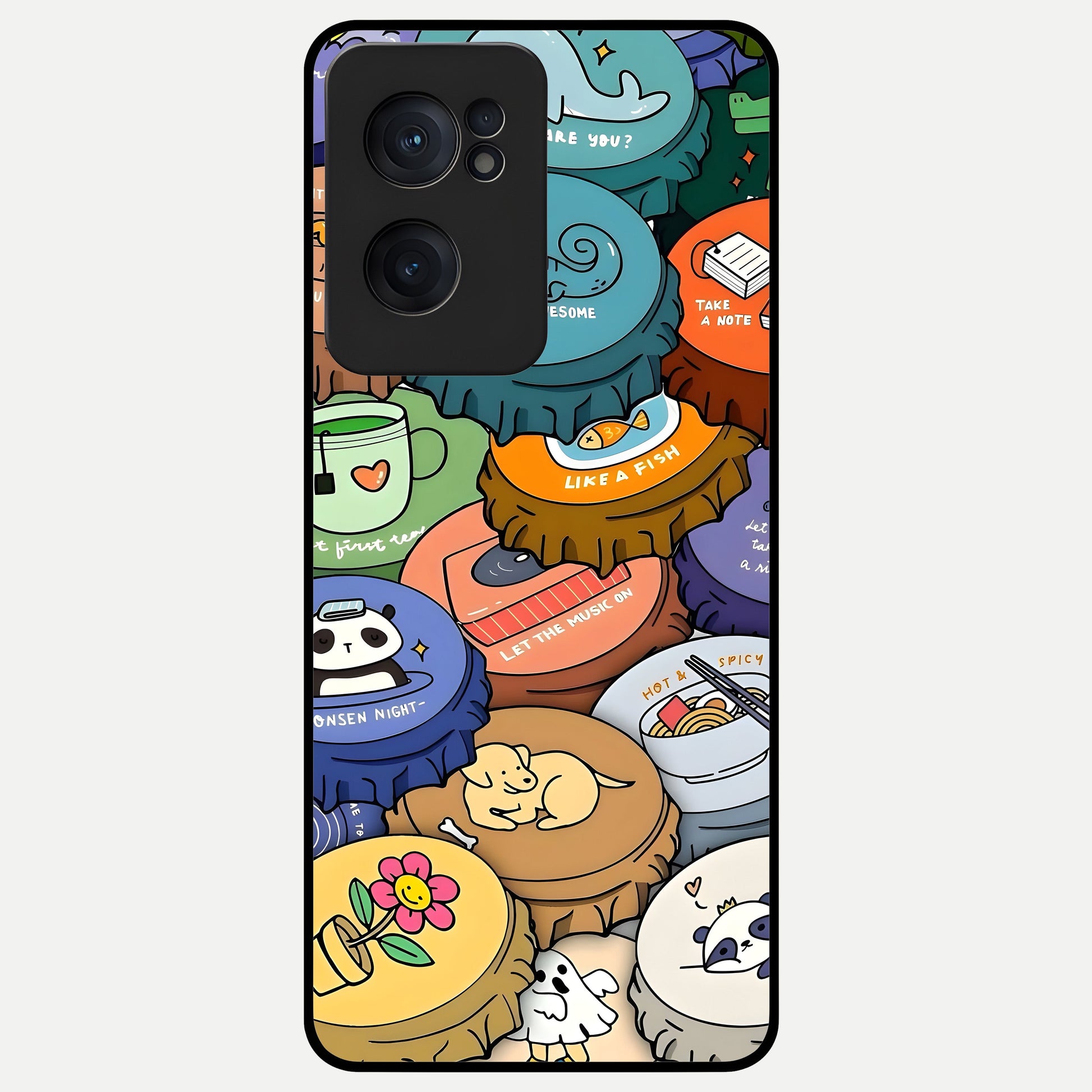  Coins Patterns Glass Case For Oneplus Nord CE2 back cover – full design glossy printed glass finish