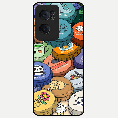  Coins Patterns Glass Case For Oneplus Nord CE2 back cover – full design glossy printed glass finish