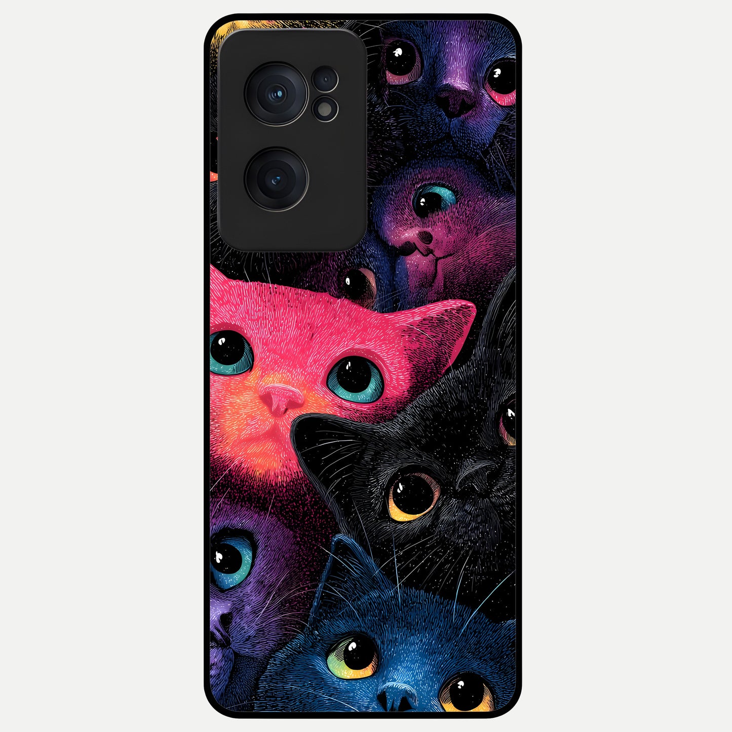  Cosmic Cats Dreams Glass Case For Oneplus Nord CE2 back cover – full design glossy printed glass finish