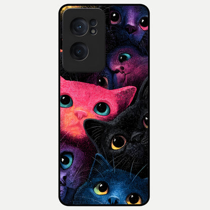  Cosmic Cats Dreams Glass Case For Oneplus Nord CE2 back cover – full design glossy printed glass finish