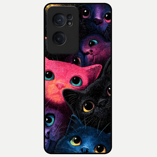  Cosmic Cats Dreams Glass Case For Oneplus Nord CE2 back cover – full design glossy printed glass finish
