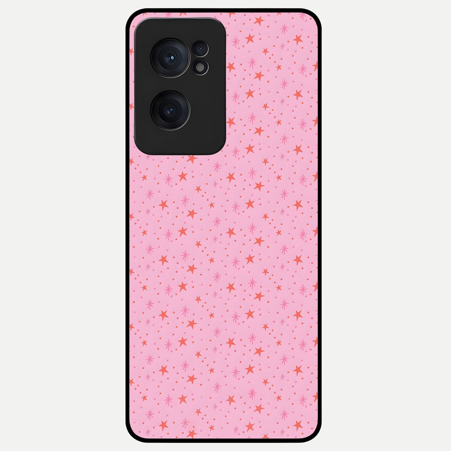  Cosmic Pink Sparkle Glass Case For Oneplus Nord CE2 back cover – full design glossy printed glass finish