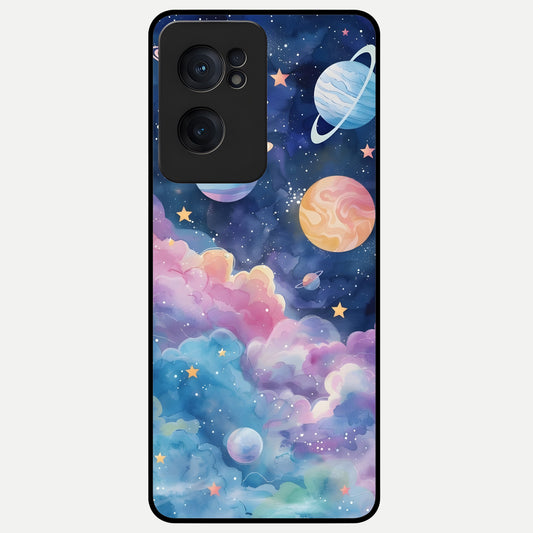  Cosmic Planet Dreams Glass Case For Oneplus Nord CE2 back cover – full design glossy printed glass finish