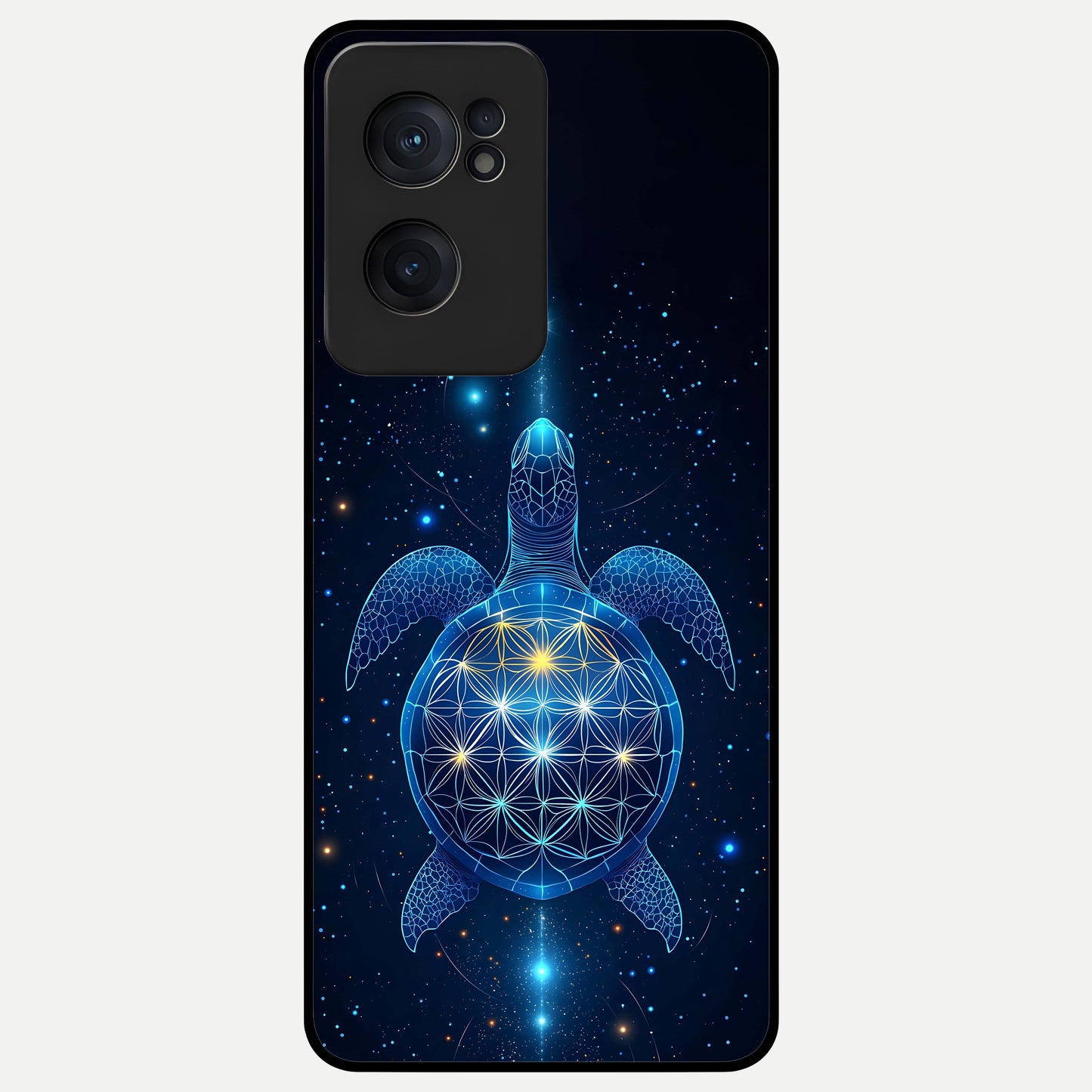  Crimson Blue Turtle Glass Case For Oneplus Nord CE2 back cover – full design glossy printed glass finish