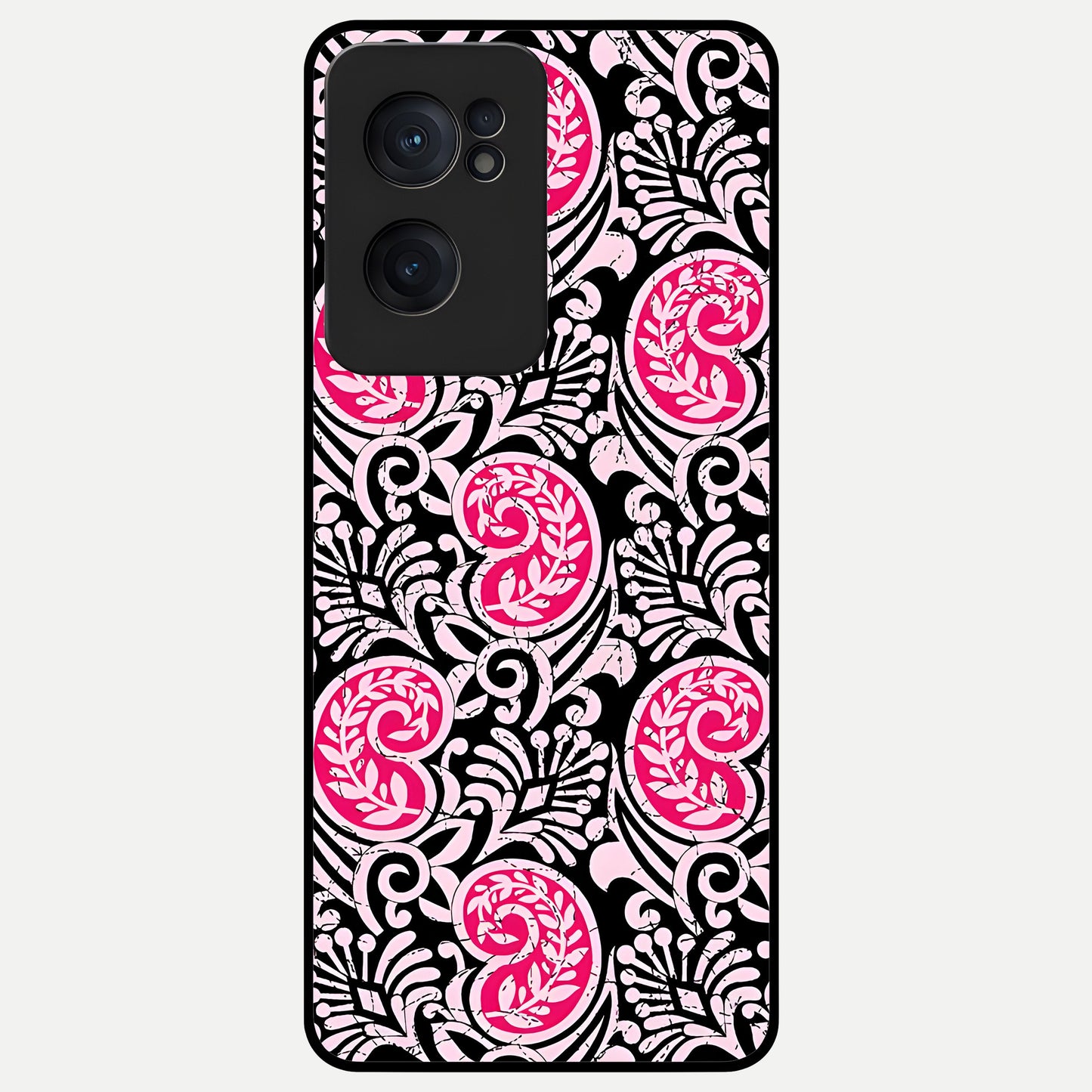  Crimson Paisley Charm Glass Case For Oneplus Nord CE2 back cover – full design glossy printed glass finish