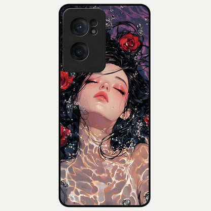  Crimson Rose Serenity Glass Case For Oneplus Nord CE2 back cover – full design glossy printed glass finish