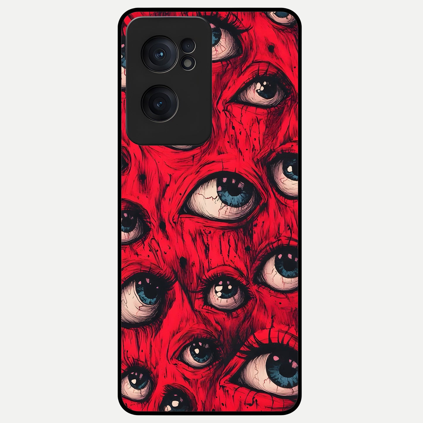  Crimson Watch Eyes Glass Case For Oneplus Nord CE2 back cover – full design glossy printed glass finish