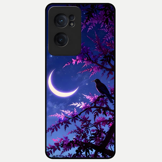  Crow And Moon Scenery Glass Case For Oneplus Nord CE2 back cover – full design glossy printed glass finish
