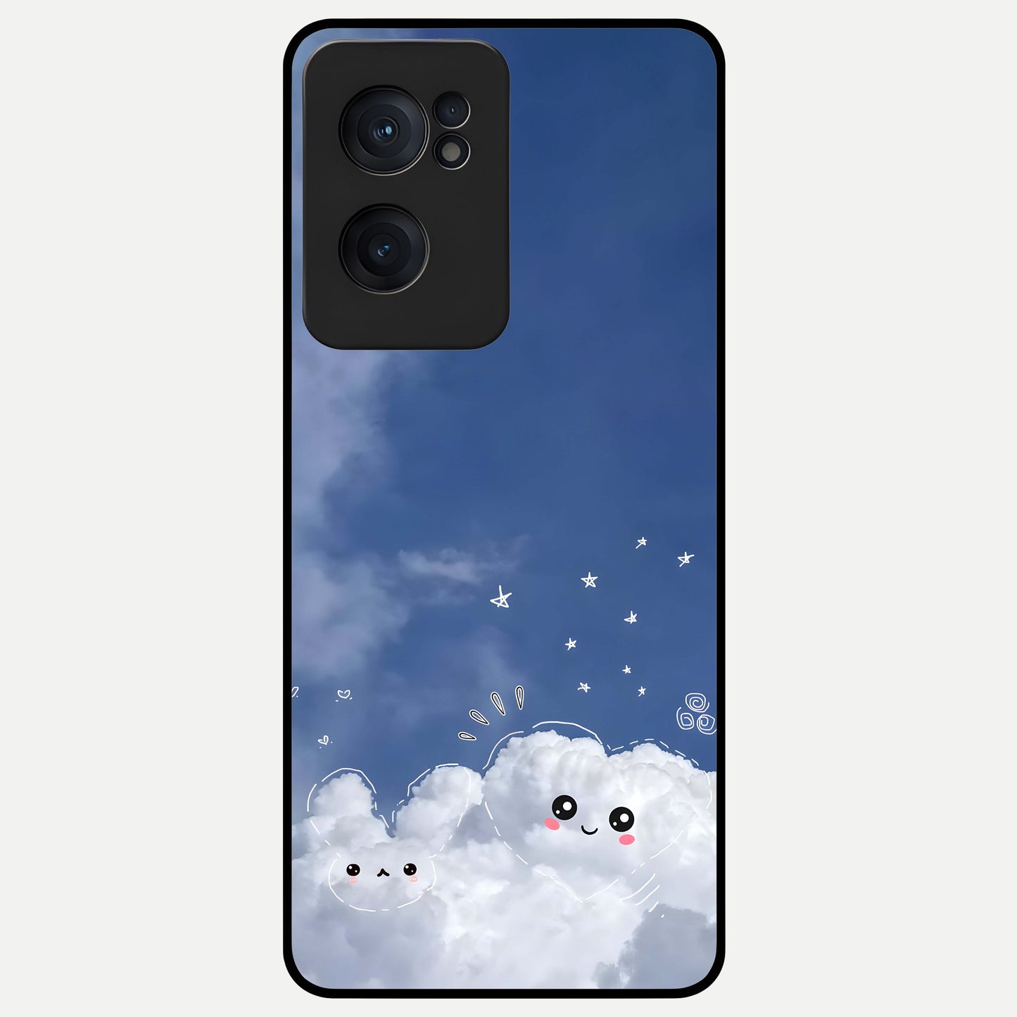  Cute Blossom Cloud Glass Case For Oneplus Nord CE2 back cover – full design glossy printed glass finish