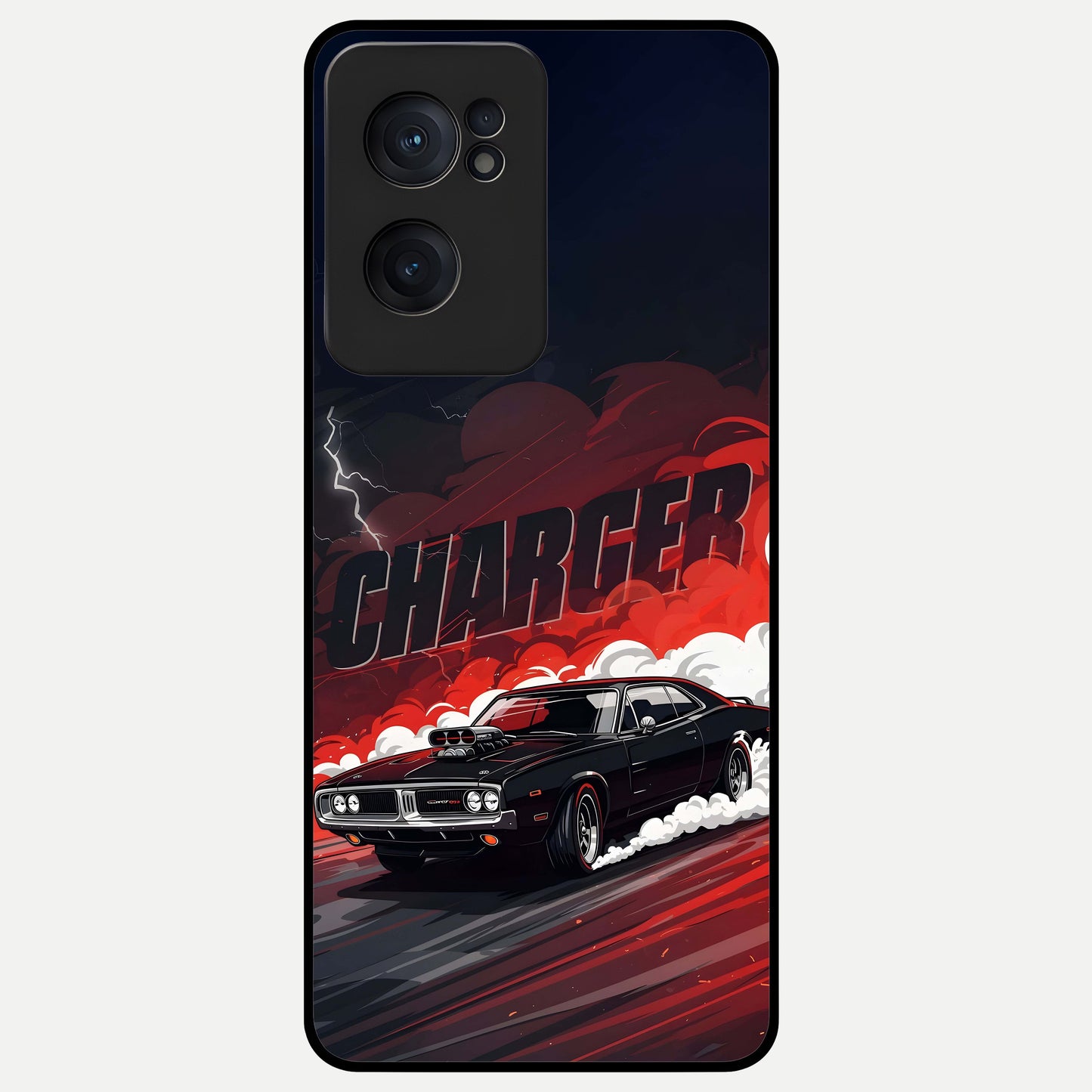  Dark Charger Fury Glass Case For Oneplus Nord CE2 back cover – full design glossy printed glass finish