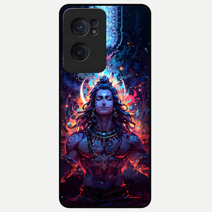  Divine Fire Shiv Glass Case For Oneplus Nord CE2 back cover – full design glossy printed glass finish