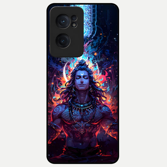  Divine Fire Shiv Glass Case For Oneplus Nord CE2 back cover – full design glossy printed glass finish