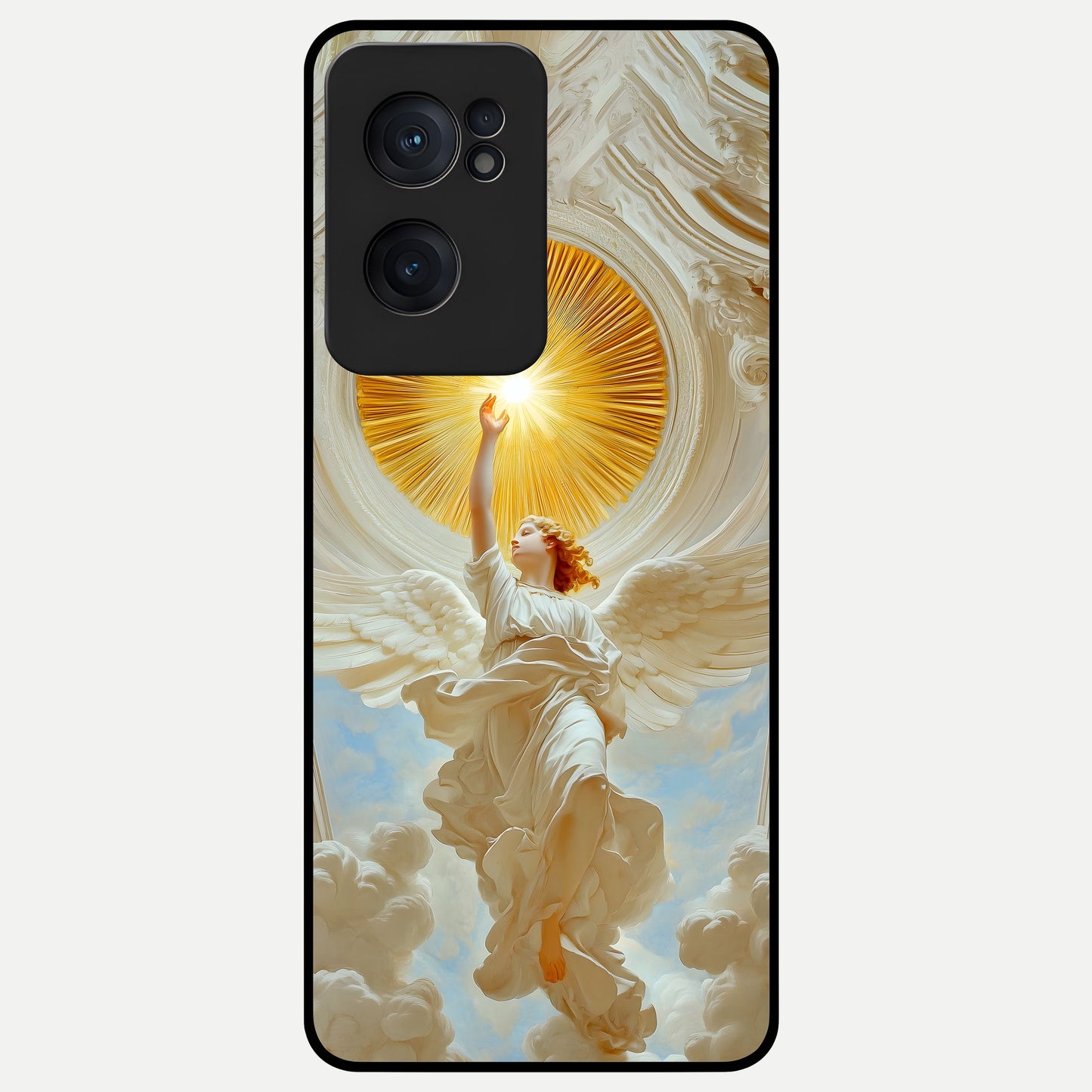  Divine Light Angel Glass Case For Oneplus Nord CE2 back cover – full design glossy printed glass finish