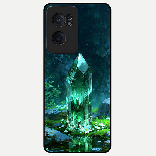  Emerald Light Crystal Glass Case For Oneplus Nord CE2 back cover – full design glossy printed glass finish