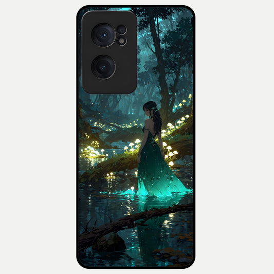  Enchanted Forest Glow Glass Case For Oneplus Nord CE2 back cover – full design glossy printed glass finish