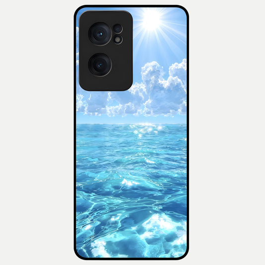  Endless Ocean Horizon Glass Case For Oneplus Nord CE2 back cover – full design glossy printed glass finish