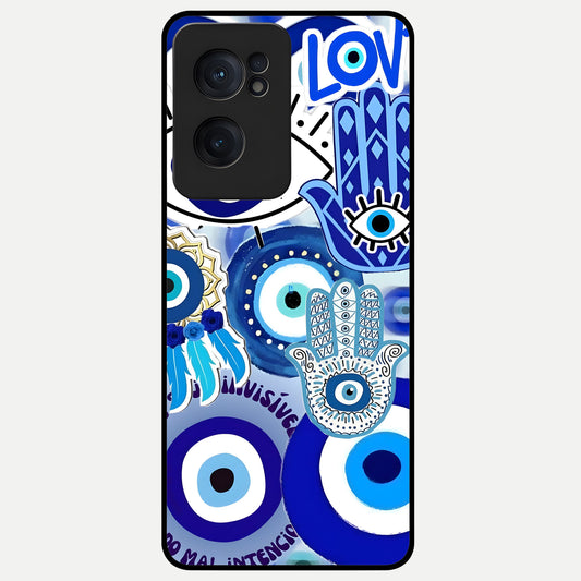  Evil Eyes Dream Glass Case For Oneplus Nord CE2 back cover – full design glossy printed glass finish